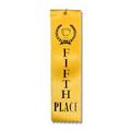2"x8" 5TH Place Stock Award Ribbon W/ Trophy Image (Carded)